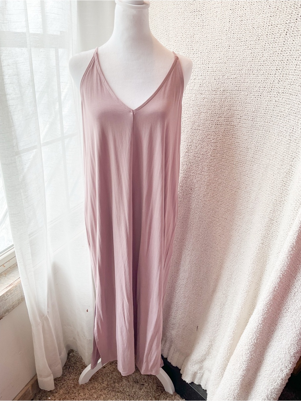 Madewell Dusty Rose Maxi Slip Dress